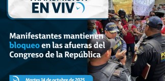 En vivo: Manifestantes mantienen bloqueo en las afueras del Congreso de la República. Arte La Hora: Alejandro Ramírez