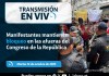 En vivo: Manifestantes mantienen bloqueo en las afueras del Congreso de la República. Arte La Hora: Alejandro Ramírez