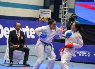 Participación del equipo nacional de Karate en los Juegos Centroamericanos. Foto La Hora: Carlos Vicente