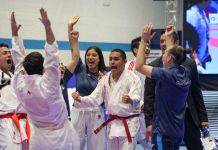 Equipo nacional de Karate arrolla a sus oponentes y gana en los Juegos Centroamericanos Equipo masculino y femenino de Karate Do de Guatemala. Foto La Hora: Carlos Vicente
