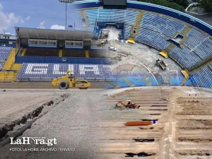 Estadio Doroteo Guamuch Flores: todavía no está cerca la instalación de gramilla y pista, y la CDAG ya licita el cambio de asientos