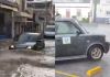 Calles inundadas y granizo que afectó a Salamá. Foto La Hora: Captura de pantalla