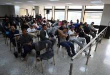 El Juzgado de Turno inició la audiencia de primera declaración en contra de 34 supuestos pandilleros capturados en El Gallito. Foto: La Hora
