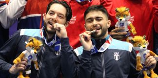 Ganadores de TK3 de Taekwondo para Guatemala en los Juegos Centroamericanos. Foto La Hora: Carlos Vicente
