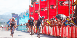 El panameño Bolívar Espinoza lidera en esta primera etapa la 64 Vuelta Ciclística a Guatemala. Foto: Federación de Ciclismo de Guatemala.