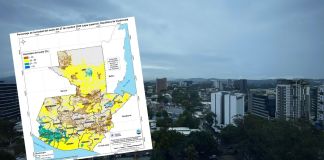 Fotografía de archivo y mapa de condiciones climáticas de Guatemala por inicio de transición a época seca. Foto La Hora: Jose Orozco / Maga