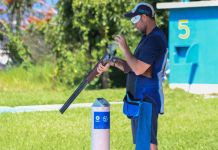 Juegos Centroamericanos: los hermanos Brol quieren oro en el Tiro con Arma de Caza tirador Guatemalteco Jean Pierre Brol, durante la competencia de tiro. Foto La Hora: Carlos Vicente
