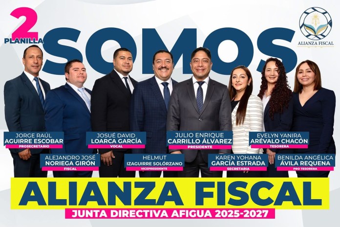 La Junta Directiva de AFIGUA. Foto La Hora: Alianza Fiscal.