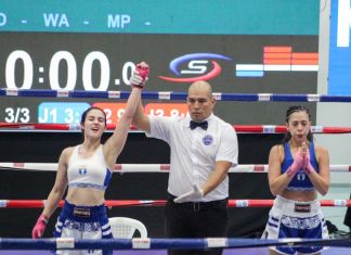 Participación de Guatemala en la competencia de Kickboxing en los Juegos Centroamericanos. Foto La Hora: Carlos Vicente