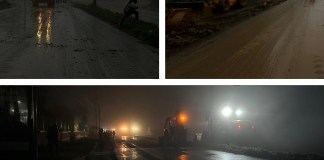 Fotografías de los trabajos de limpieza en el derrumbe del kilómetro 24 de Carretera a El Salvador. Arte La Hora: Alejandro Ramírez