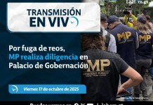 MP diligencia en Palacio de Gobernación. Foto La Hora