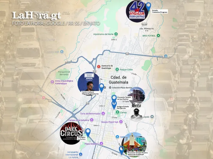 Mapa de actividades para este 31 de octubre Puntos de más afluencia vehicular para este 31 de octubre según la PMT. Foto La Hora