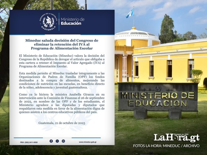Mineduc saluda decisión del Congreso de eliminar retención del IVA al Programa de Alimentación Escolar.