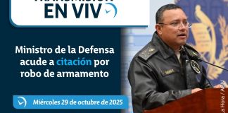 Ministro de la Defensa acude a citación por robo de armamento en el Ejército. Foto La Hora