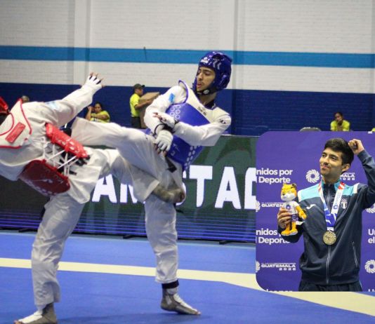Guatemalteco ganador de medalla de oro en Taekwondo en los Juegos Centroamericanos, David Fuentes. Foto La Hora: Carlos Vicente
