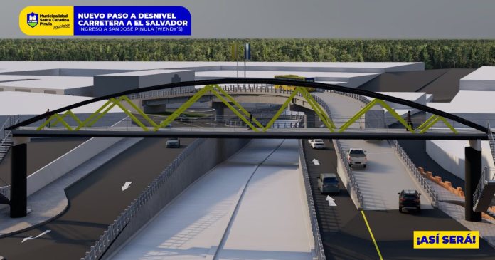 Así quedará la pasarela junto al nuevo paso a desnivel. Foto La Hora: Sebastián Siero