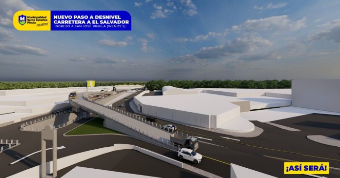 Modelo de la salida del nuevo paso a desnivel de Santa José Pinula. Foto La Hora: Sebastián Siero