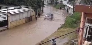 Inundación registrada en Huehuetenango por persistentes lluvias. Foto La Hora: Conred