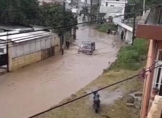 Inundación registrada en Huehuetenango por persistentes lluvias. Foto La Hora: Conred