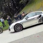 Porsche chocado en ruta Interamericana. Foto La Hora: Redes sociales