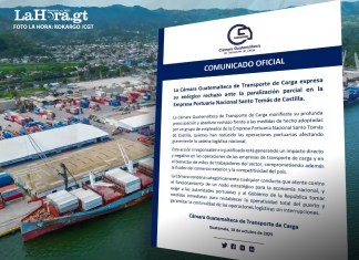 Comunicado de la Cámara de Transporte de Carga por paralización parcial en Empresa Portuaria Nacional Santo Tomás de Castilla. Foto La Hora