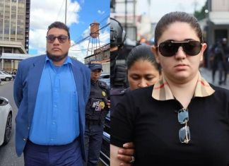 Fotografías de Luis Felipe Aldana y María José Bonilla en Torre de Tribunales. Foto La Hora: Sergio Osegueda/ Daniel Ramírez