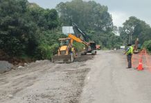 Trabajos realizados en el paso provisional del km 194 de la ruta Cito Zarco. Foto La Hora: CIV