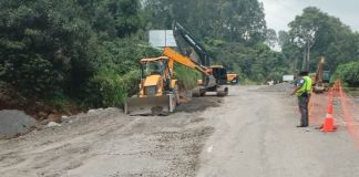 Trabajos realizados en el paso provisional del km 194 de la ruta Cito Zarco. Foto La Hora: CIV