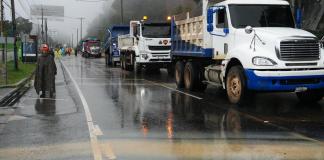 Provial: Rutas alternas por derrumbe en km 24 en carretera a El Salvador. Foto La Hora: Daniel Ramírez