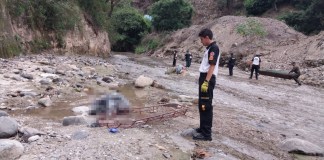 Fueron localizados restos humanos aproximadamente en el kilómetro 23 de la ruta al Atlántico. Foto La Hora: CVB.