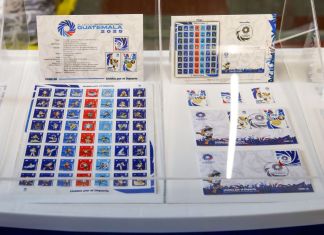 Sellos conmemorativos por Juegos Centroamericanos Guatemala 2025. Foto La Hora: CIV