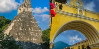 Fotografías del Parque Nacional Tikal y arco de Santa Catalina en Antigua Guatemala. Foto La Hora: MCD