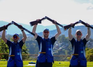 Atletas guatemaltecos de Tiro con Arma de Caza. Foto La Hora: Carlos Vicente