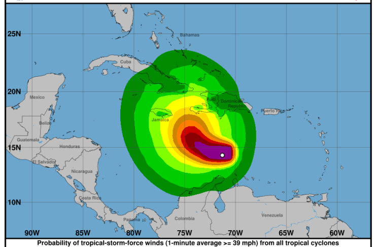 Tormenta Tropical Melissa. Foto La Hora: Centro Nacional de Huracanes de EE. UU. (NHC, por sus siglas en inglés).