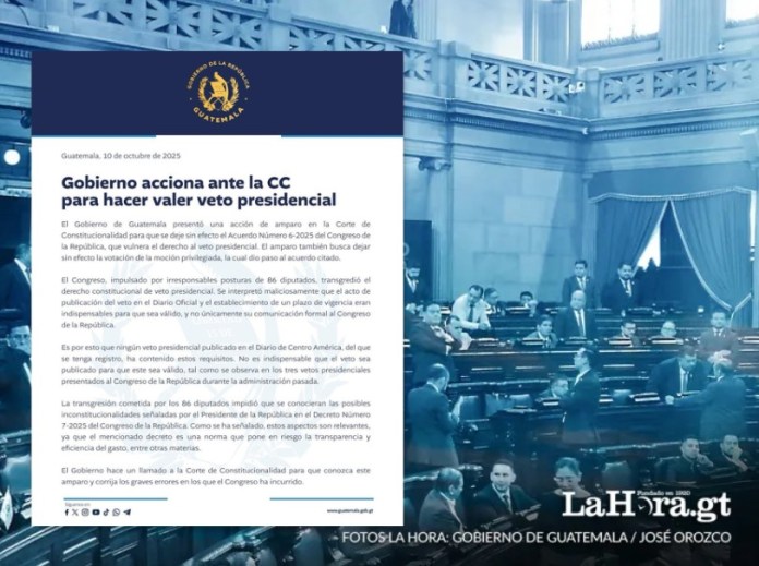 El Gobierno de Guatemala informó que presentó una acción de amparo ante la Corte de Constitucionalidad (CC). Foto: La Hora.