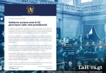 Gobierno presenta amparó ante la CC en busca de hacer valer el veto del Decreto 07-2025 El Gobierno de Guatemala informó que presentó una acción de amparo ante la Corte de Constitucionalidad (CC). Foto: La Hora.