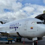 Vuelo piloto de Wingo arriba al Aeropuerto La Aurora previo al inicio de operaciones.