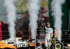 El británico Lando Norris de McLaren, celebra al ganar el Gran Premio de México de la Fórmula Uno este domingo, en el Autódromo Hermanos Rodríguez en Ciudad de México. Foto La Hora: EFE