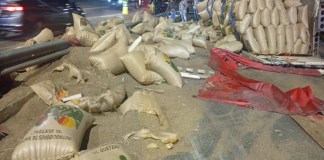 Un camión volcó en el kilómetro 17 de la ruta Interamericana el viernes en la noche, alcalde de Mixco señala a policías. Foto: Neto Bran