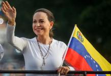 Fotografía de archivo de la líder de la oposición venezolana María Corina Machado. Foto: La Hora/EFE/ Miguel Gutiérrez