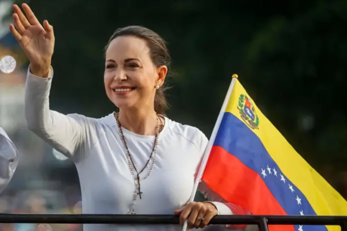 Líderes de América resaltan la lucha de Machado y del pueblo venezolano por la democracia Fotografía de archivo de la líder de la oposición venezolana María Corina Machado. Foto: La Hora/EFE/ Miguel Gutiérrez