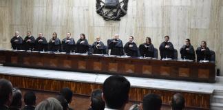 Los 13 magistrados de la Corte Suprema de Justicia. Foto La Hora: OJ.