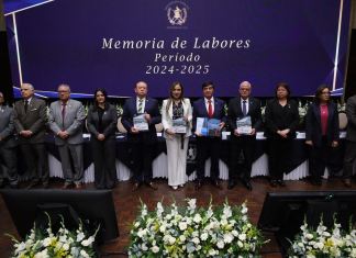 Los magistrados de la CSJ hicieron entrega de su primer informe de labores durante su primer año al frente del OJ, sin que se dieran los detalles de sus trabajos. Foto La Hora: Daniel Ramírez