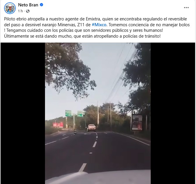 Conductor atropella a agente de PMT de Mixco