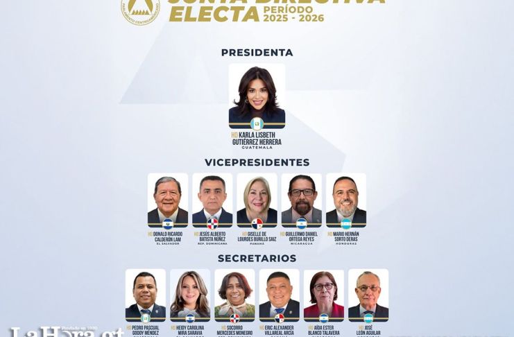 La junta directiva del Parlacen 2025 quedó conformada así. Foto: Parlamento Centroamericano