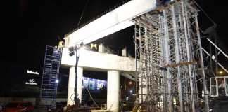 La circulación vehicular en la calzada San Juan hacia el occidente será reorientada la noche de este 25 de octubre por trabajos en el paso a desnivel. Foto: FSS