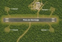 Mapa del plan para capturar y reubicar fauna silvestre en el Aeródromo Mundo Maya. Foto La Hora: DGAC