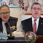 La fiscal general del Ministerio Público (MP), Consuelo Porras, aprovechó para criticar al gobierno de Bernardo Arévalo. Diseño La Hora: Alejandro Ramírez