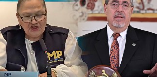 La fiscal general del Ministerio Público (MP), Consuelo Porras, aprovechó para criticar al gobierno de Bernardo Arévalo. Diseño La Hora: Alejandro Ramírez