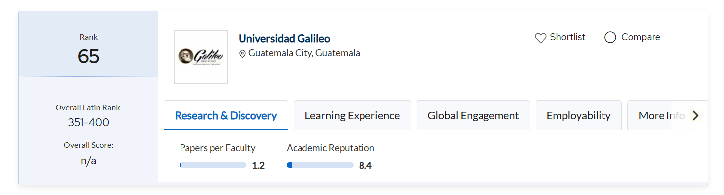 ranking galileo